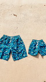 Shark Swim Trunks - Green Monkey