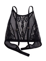 Hibiscus High Neck Lace Bralette - Black