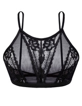 Hibiscus High Neck Lace Bralette - Black