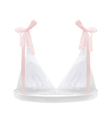 Rose Tulle Bralette - White & Pink