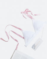 Rose Tulle Bralette - White & Pink