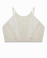 Hibiscus High Neck Lace Bralette - Cream