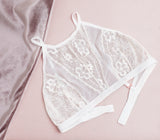 Hibiscus High Neck Lace Bralette - Black