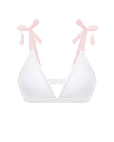 Rose Tulle Bralette - White & Pink