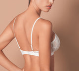 Hibiscus High Neck Lace Bralette - Cream